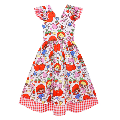 【popo和coco】印花连衣裙双层棉