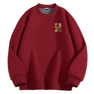 回力红色本命年卫衣男秋冬新款2026马年过年套头衫男生无帽外套A