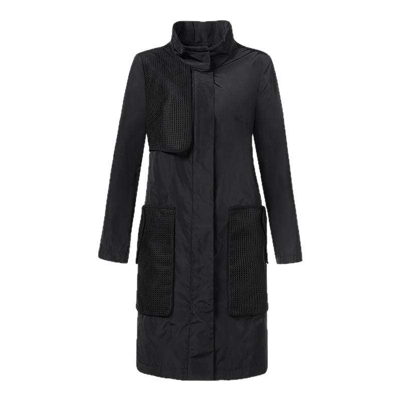 LIANGNUO靓诺黑色记忆面料风衣LF16329A