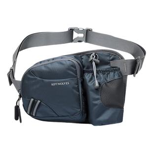 七匹狼跑步腰包男款多功能防水运动骑行手机包户外登山带水壶腰包