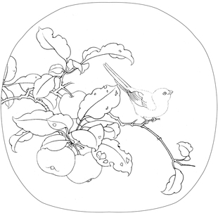 工笔画宋画花鸟小品50幅白描底稿实物线描稿宣纸可上色底稿初学者