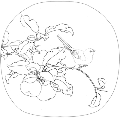 工笔画安徽可上色宣纸白描底稿