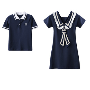 炸街亲子装2025新款夏装一家三口四口小香风母女装连衣裙高端洋气