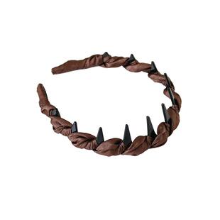 洋气时髦麻花发箍女高颅顶带齿防滑外戴碎发卡时尚蓬松显发量头箍