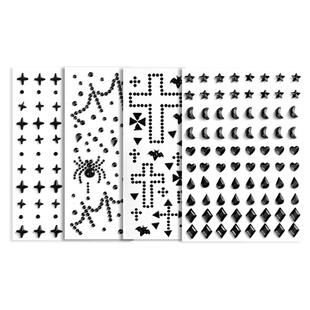 万圣节脸贴纸暗黑恐怖黑色COS红闪钻贴十字架蝙蝠水滴钻亮钻贴假血泪碎钻闪钻舞台活动表演妆容装饰道具