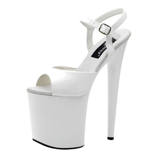 20cm超高跟鞋恨天高防水台女细跟大码凉鞋22公分钢管舞高跟鞋情趣