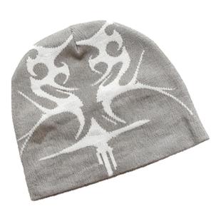 nojob vintage古着「烈焰双刃」美式街头提花黑白灰opium风格冷帽