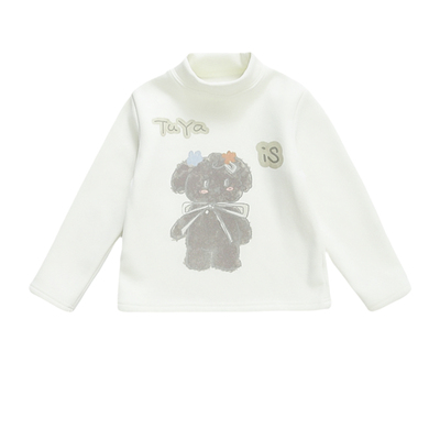 女童秋冬季洋气加绒打底衫