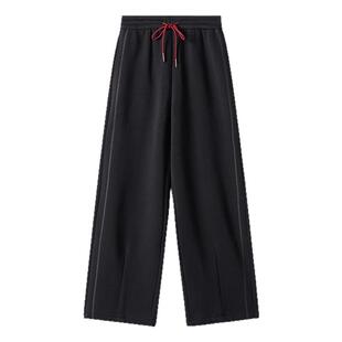 云上生活【自在卫裤】撞色抽绳宽松阔腿裤春季显瘦休闲裤女下装