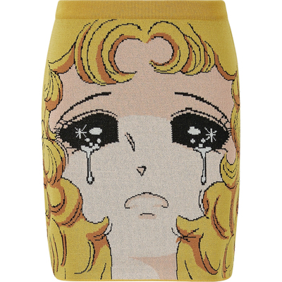 Pushbutton 早春女提花针织迷你半身裙