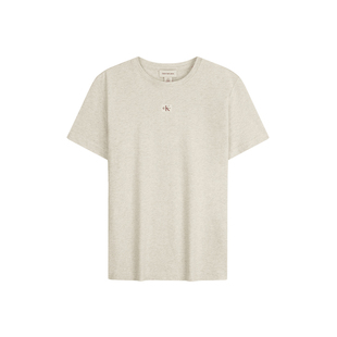 CK Jeans26春夏新款女士休闲通勤刺绣徽标纯棉圆领内搭短袖T恤