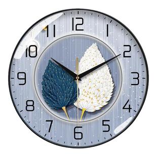 现代时尚轻奢挂钟艺术静音挂墙钟表客厅家用石英意简约挂自动对时