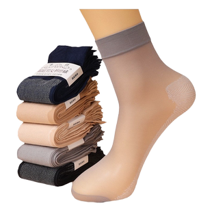 网红男士短款丝袜子夏季薄款透明短袜耐穿水晶棉底丝袜超薄男女袜