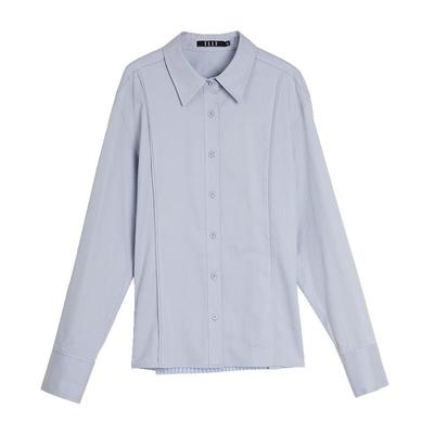 ELLE白色高级感优雅磨毛衬衫