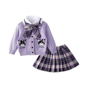 sesameclub童装女童春装套装洋气库洛米衣服学院风女孩儿童jk裙子