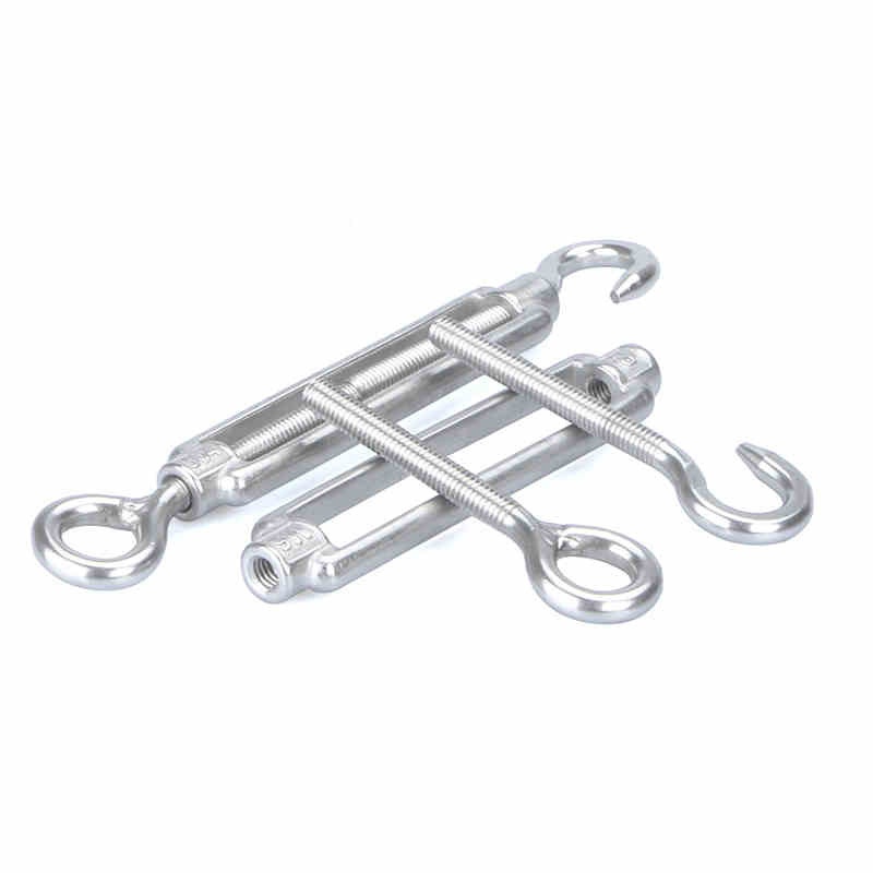 供应 304不锈钢M4-M24花篮螺丝 拉紧器 开体花兰螺丝紧绳器