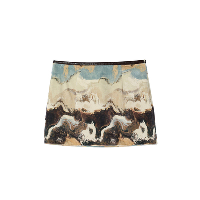 春夏防走光幻境印花A字半身裙