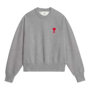 Ami Paris男女同款经典款刺绣纯色简约休闲宽松圆领套头卫衣