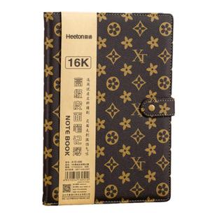 16k笔记本复古记事本加厚A5/B5/A6简约皮面日记本高档会议本带扣