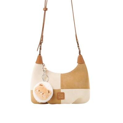 稻草人小众时尚撞色斜挎包手拎包
