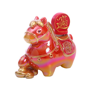 马年盲盒马上有钱摆件2026新年礼物小马吉祥物公仔元宵创意小礼品