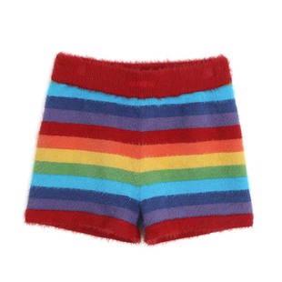 LALABOBO2023冬季新款可爱休闲撞色拼接毛织短裤女士|LBCD-WXZD17