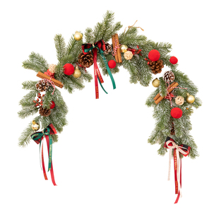 阿楹 圣诞墙面松果花松针藤条装饰门挂件前台橱窗餐桌氛围布置灯