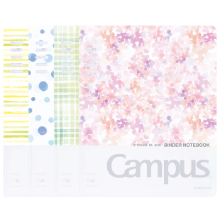 官方旗舰店 日本kokuyo国誉水彩絮语系列Campus紧凑型八孔活页本不硌手笔记本线圈本大容量可拆卸可替换内芯
