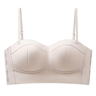 抹胸式内衣女小胸聚拢防走光细肩带小吊带文胸罩无痕调整型收副乳