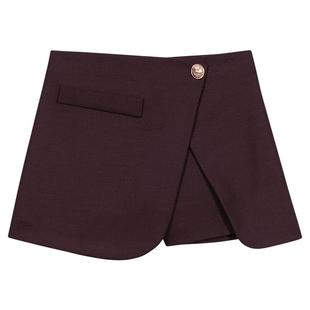 Maje2025秋冬女装美拉德法式气质棕色高腰短款A字西装裙裤短裤