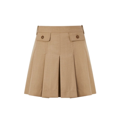 ELAND高腰A字短款百褶裙