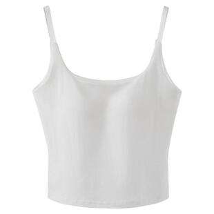 大码吊带背心带胸垫美背文胸一体胖mm夏季显瘦内搭外穿大胸背心薄