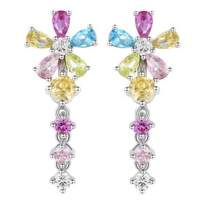 彩色小雏菊可拆卸流苏耳环