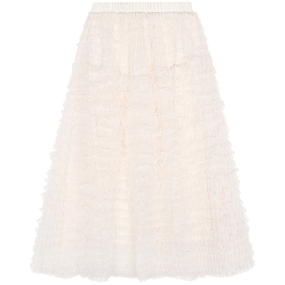 今屿花花设计感网纱半身裙女