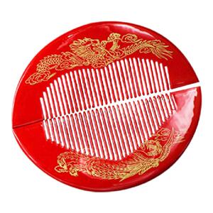 黄杨木结婚梳子漆艺梳防脱防静电