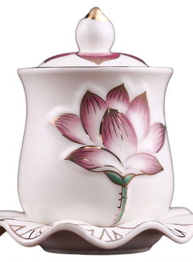 供水杯供佛杯佛前供杯大悲水贡杯家用上供陶瓷观音圣水杯小酒杯