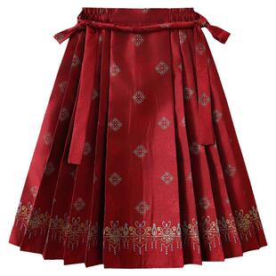 【年服系列】植木新中式女童裙子2026新款冬中大童马面裙儿童童装