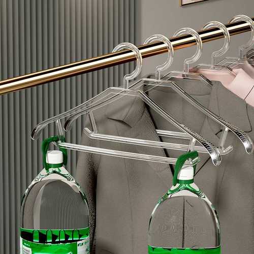 侨丰厂家直销透明衣架PET衣红网痕卧室无收纳撑质感材质多功能