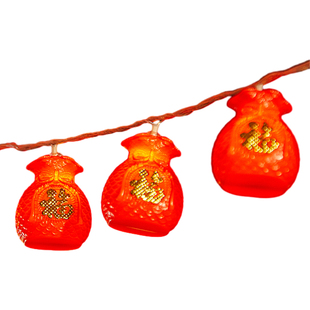 2026新款元旦小红灯笼挂饰新年马年福字发光led灯户外装饰灯室内