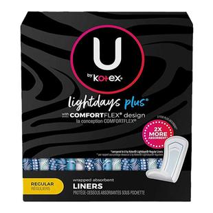 现货美国kotex liners高洁丝护垫双倍吸收清爽贴心独立装40片护垫