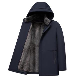 [水貂毛领/兔毛皮内胆]梦特娇冬季男士皮草轻奢派克服防寒保暖厚J