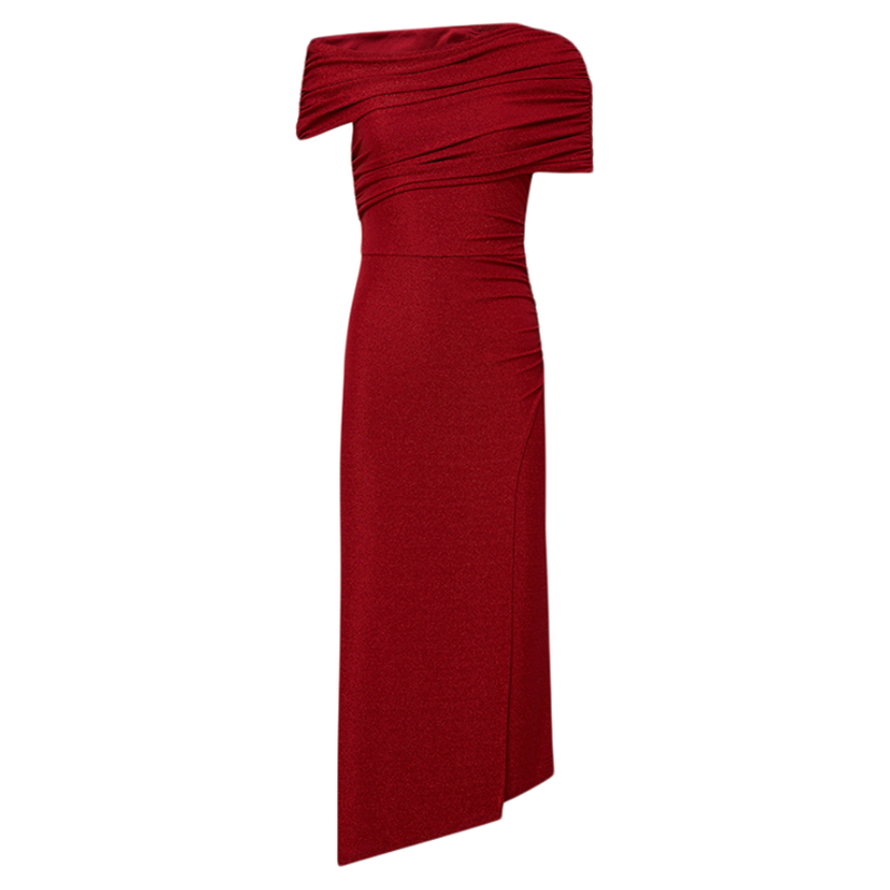 [博主同款]DVF2025新款金属红礼服裙连衣裙DS4S022