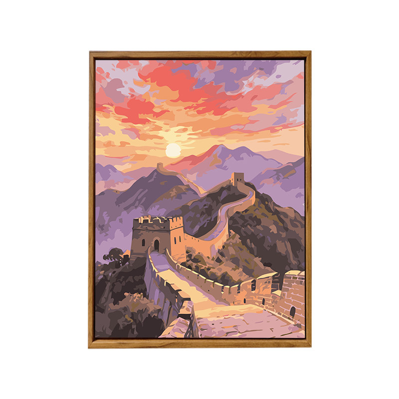 中国风万里长城风景DIY数字油画