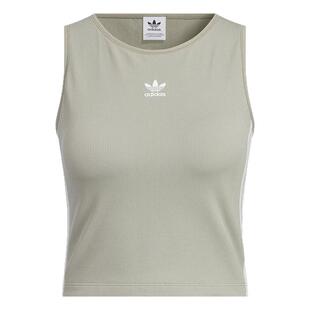 阿迪达斯三叶草女子条纹带胸垫修身辣妹T恤运动背心KB6419 KB6417