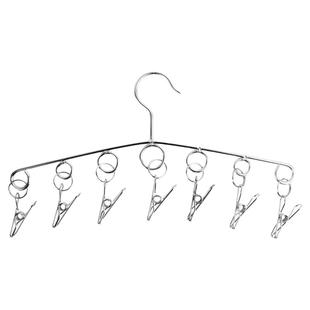 304实心不锈钢防风防滑晾晒袜挂架金属衣架晾衣晒衣架多夹