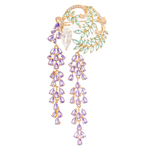 A2025新款紫藤花精美胸针女款高端时尚高级感胸花配西装大衣礼物