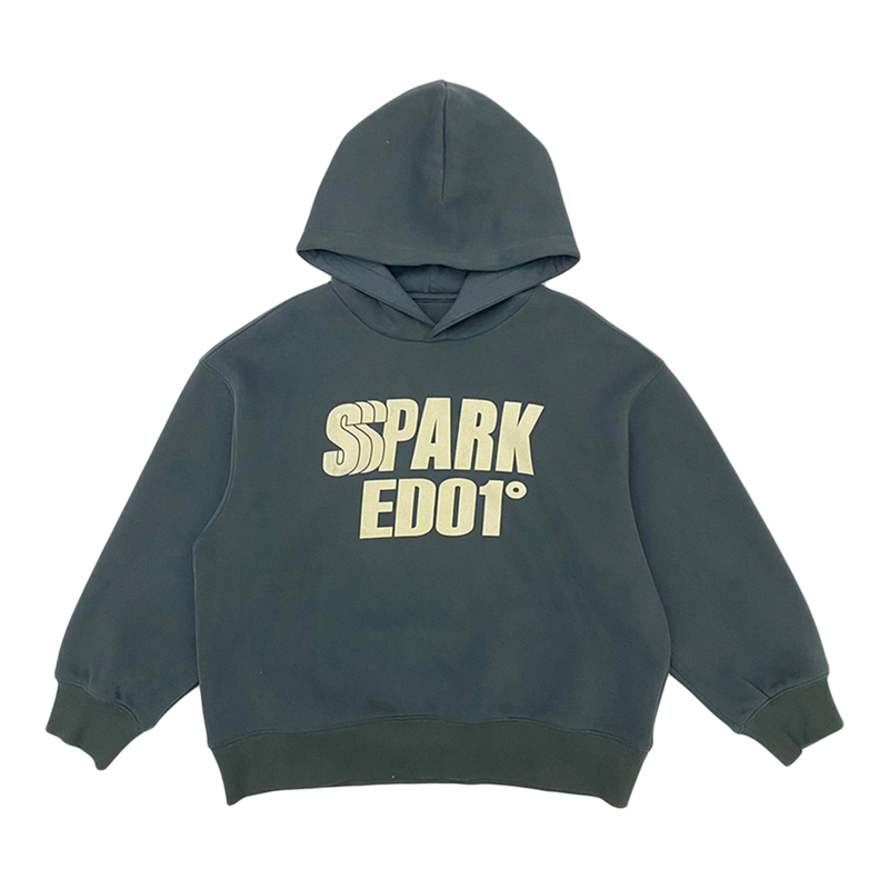 edo一度童装冬加绒连帽宽松卫衣