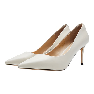 NineWest/玖熙尖头细跟真皮单鞋