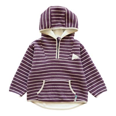山系户外儿童保暖奥粒绒连帽卫衣2025冬装女童加绒加厚条纹上衣
