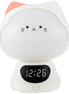 新款带时间的遥控小猫同学小夜灯